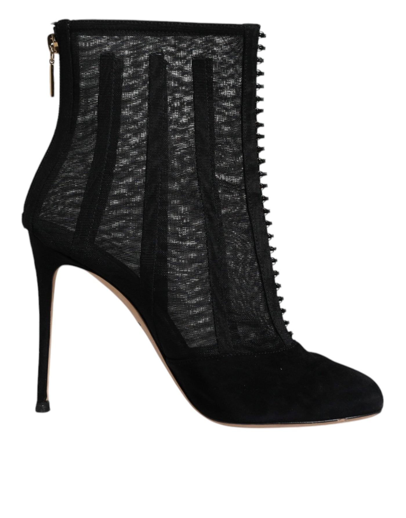 Bottines à talons aiguilles en maille noire Dolce &amp; Gabbana