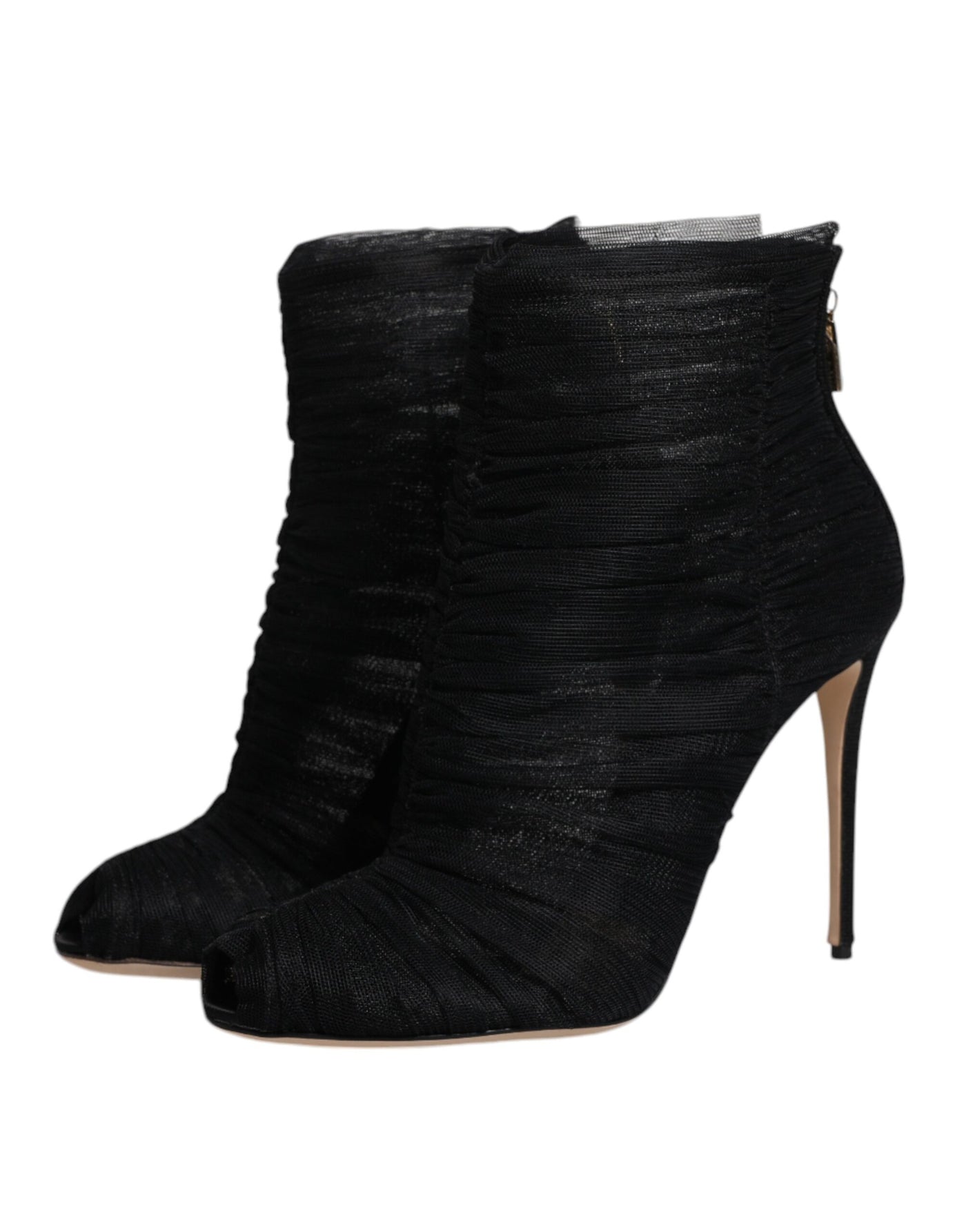 Bottines à talons aiguilles en maille noire Dolce &amp; Gabbana