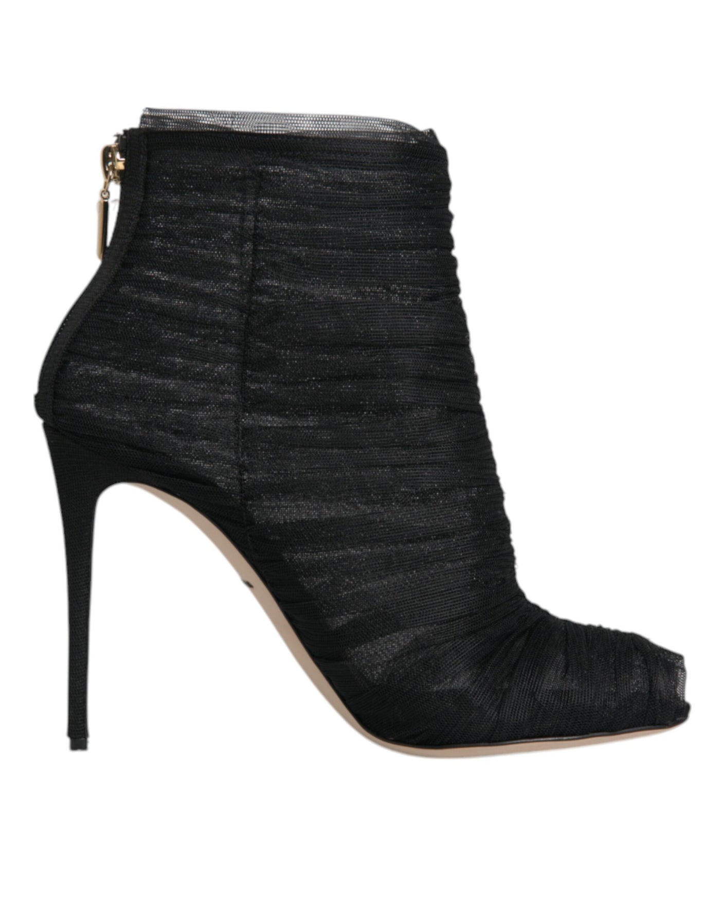 Bottines à talons aiguilles en maille noire Dolce &amp; Gabbana