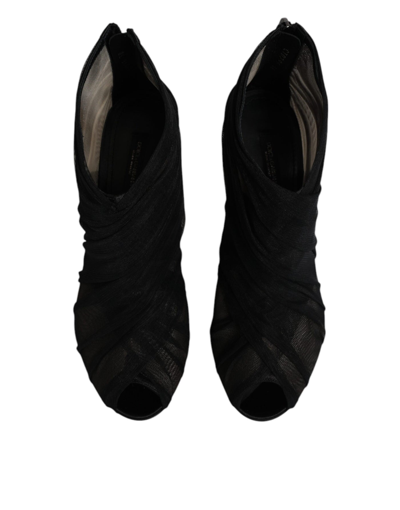 Bottines à talons aiguilles en maille noire Dolce &amp; Gabbana