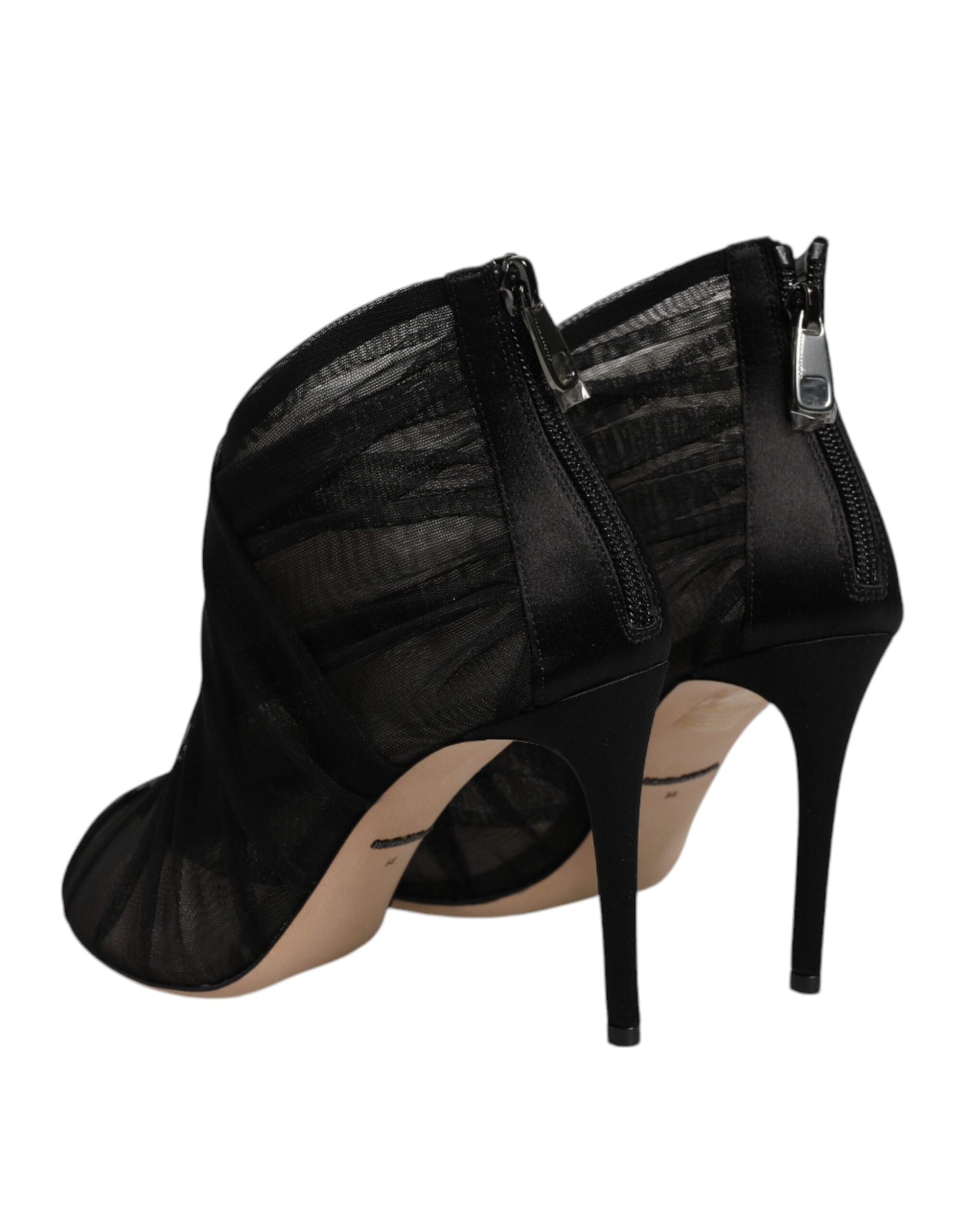 Bottines à talons aiguilles en maille noire Dolce &amp; Gabbana