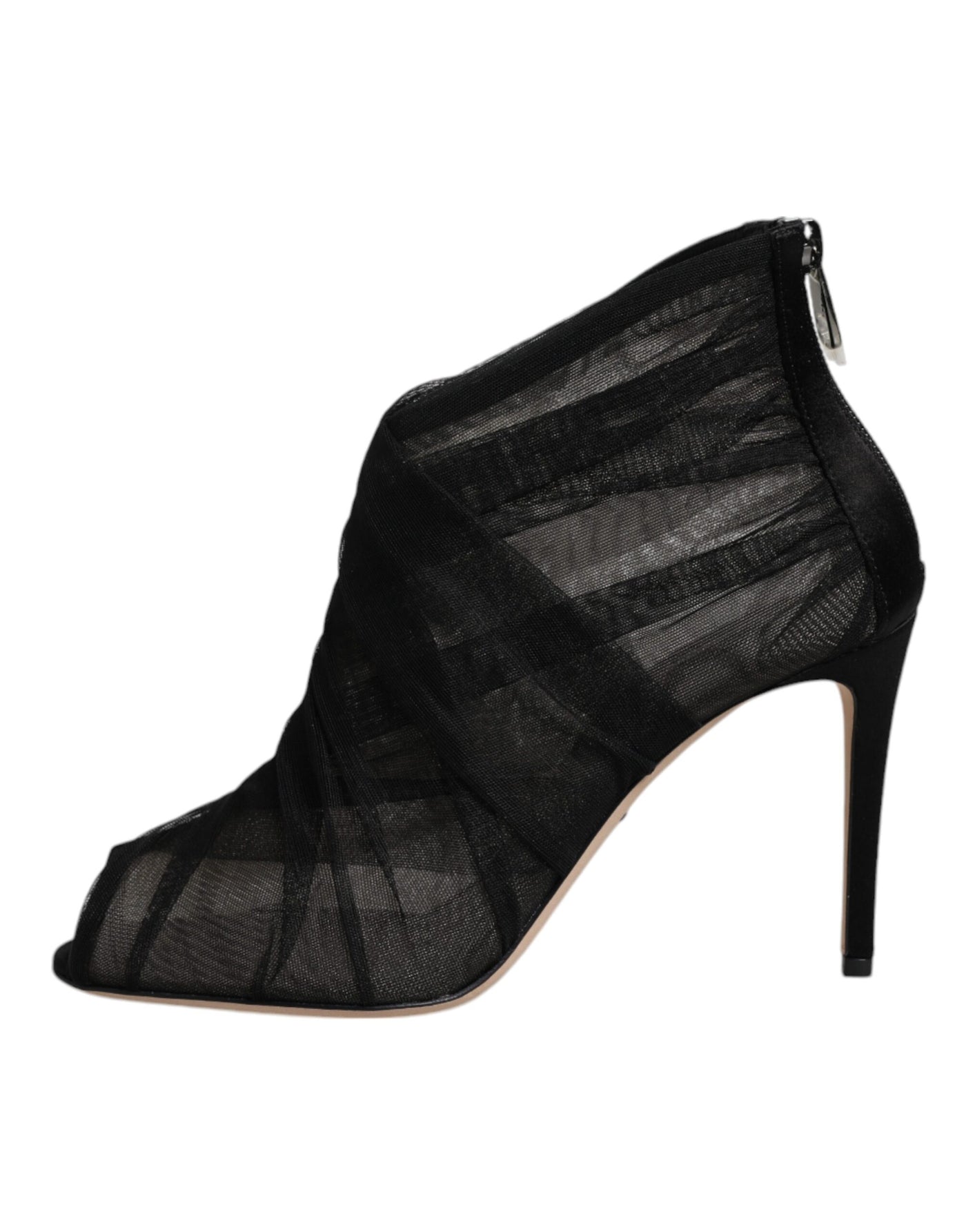 Bottines à talons aiguilles en maille noire Dolce &amp; Gabbana