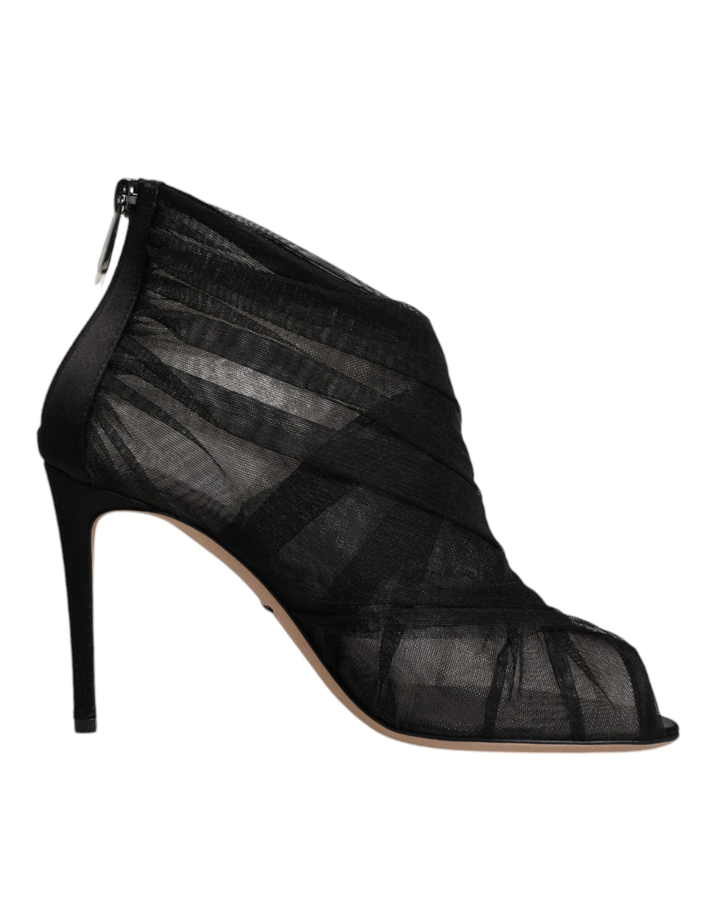 Bottines à talons aiguilles en maille noire Dolce &amp; Gabbana