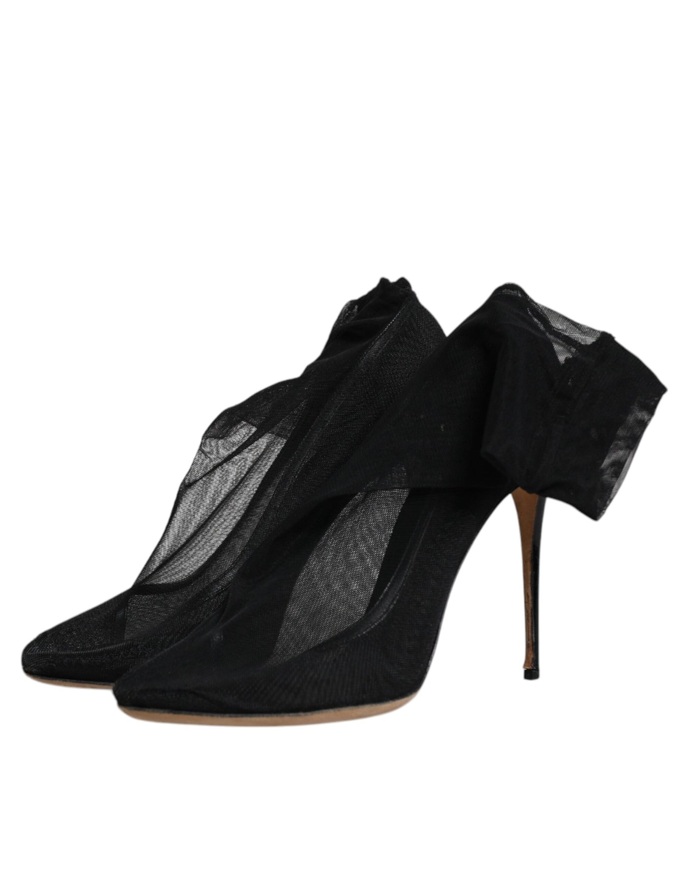 Bottes chaussettes en nylon extensible noir Dolce &amp; Gabbana