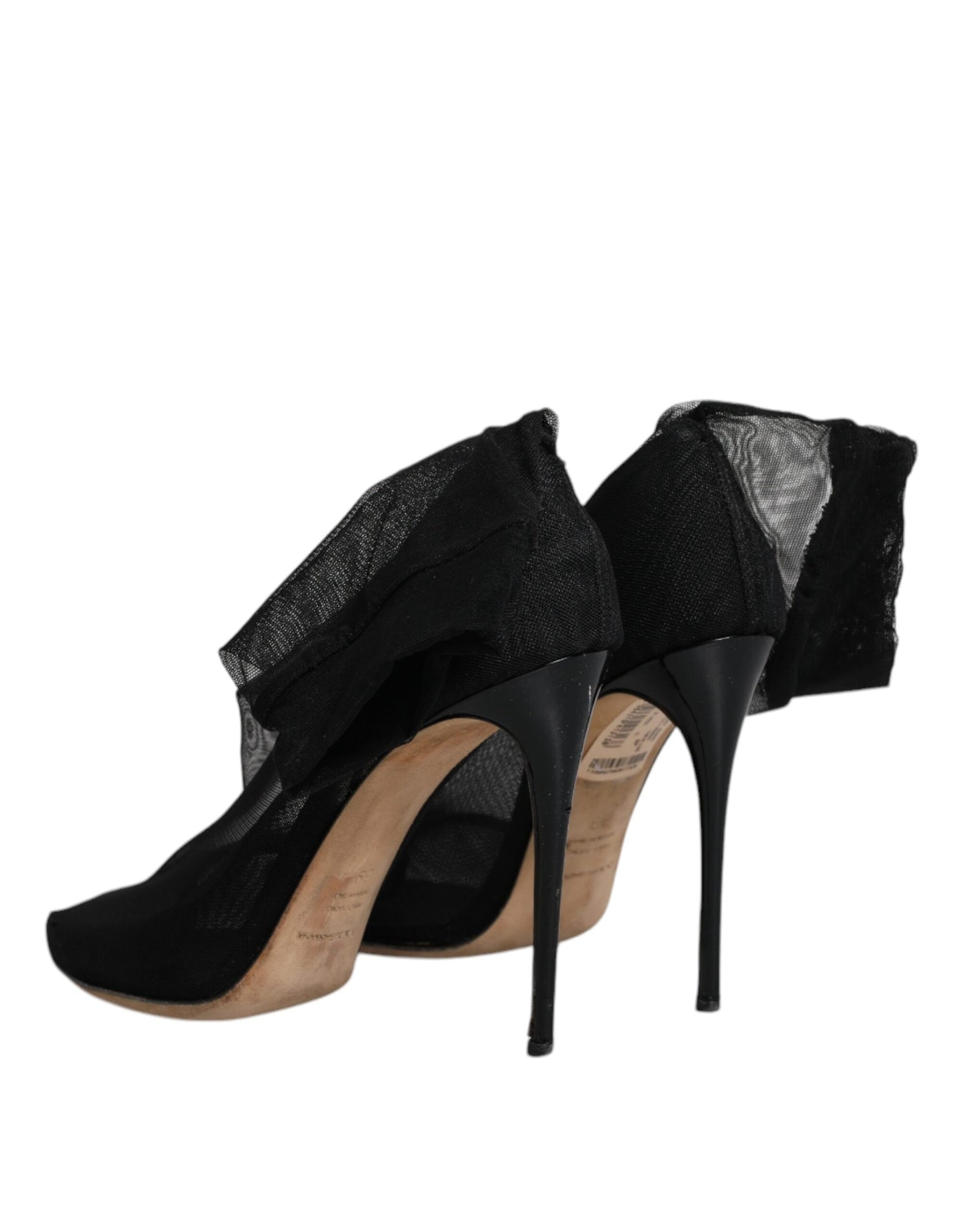 Bottes chaussettes en nylon extensible noir Dolce &amp; Gabbana