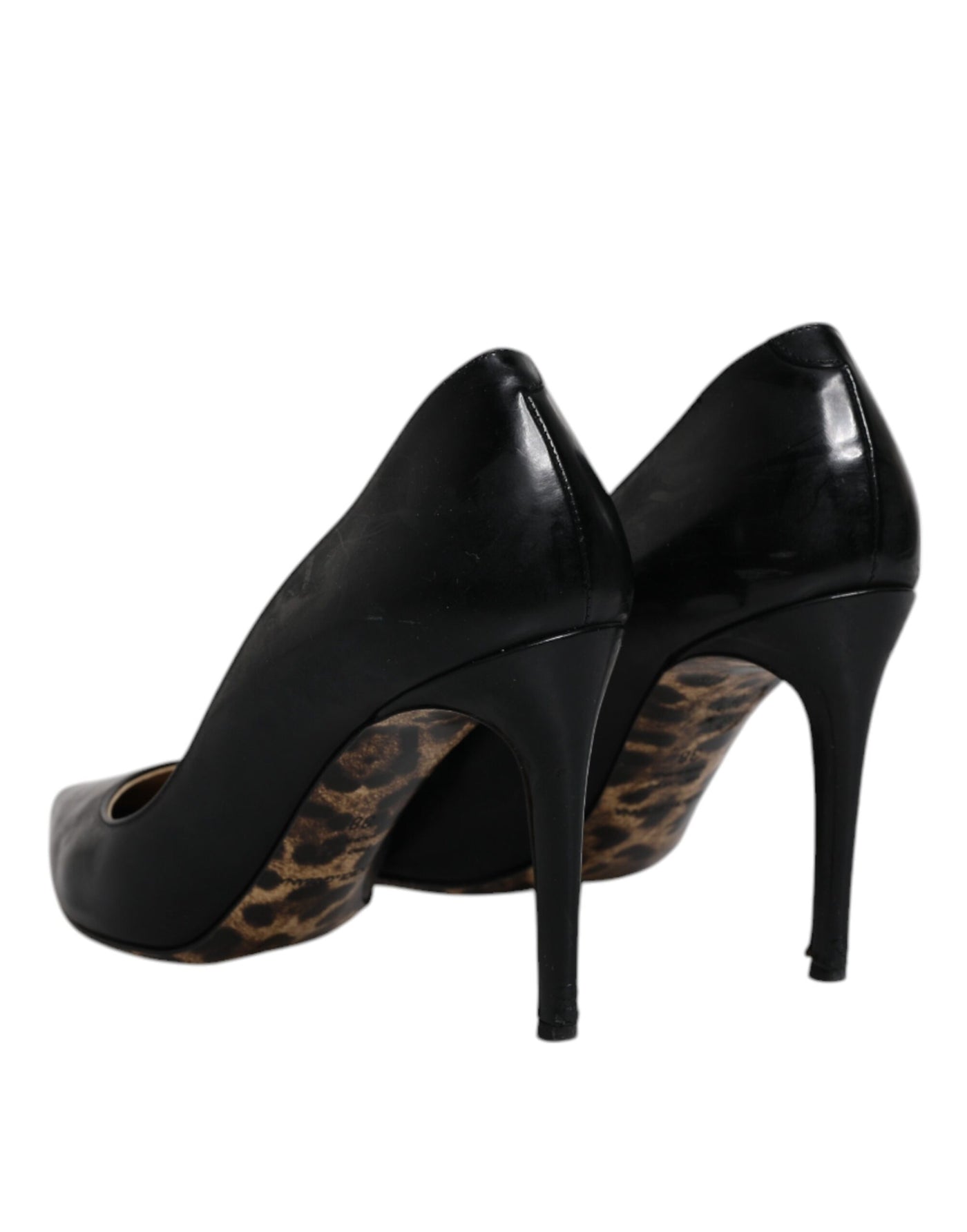Dolce &amp; Gabbana Zwarte Kalfsleren Stiletto Hakken Pumps Schoenen