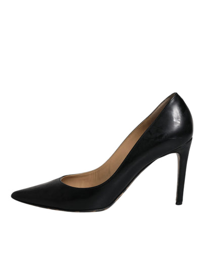 Dolce &amp; Gabbana Zwarte Kalfsleren Stiletto Hakken Pumps Schoenen