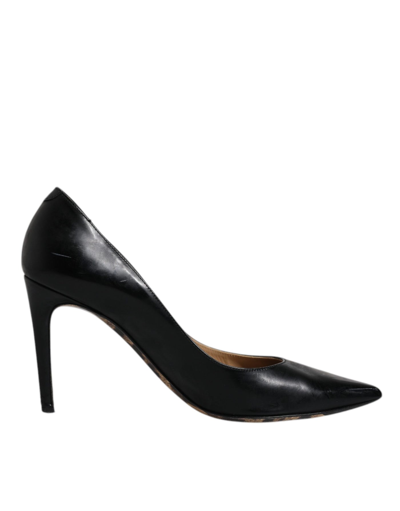 Dolce &amp; Gabbana Zwarte Kalfsleren Stiletto Hakken Pumps Schoenen