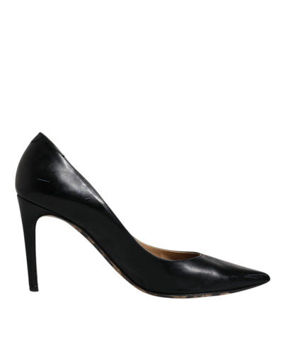 Dolce &amp; Gabbana Zwarte Kalfsleren Stiletto Hakken Pumps Schoenen