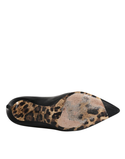 Dolce &amp; Gabbana Zwarte Kalfsleren Stiletto Hakken Pumps Schoenen