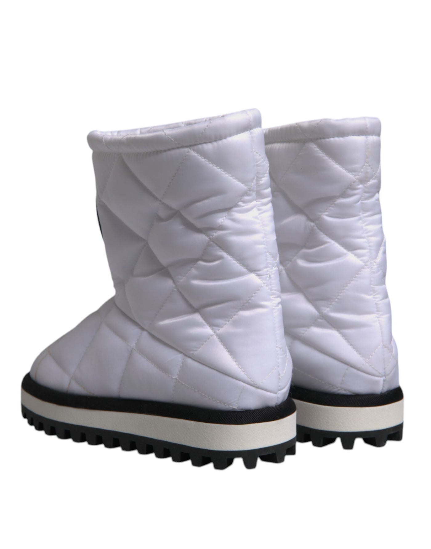 Bottes mi-mollet rembourrées en viscose blanche Dolce &amp; Gabbana