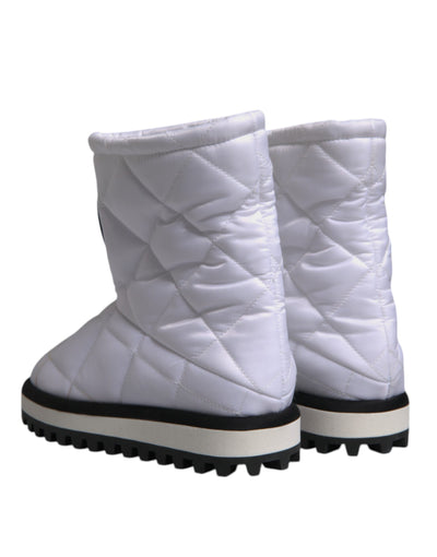 Bottes mi-mollet rembourrées en viscose blanche Dolce &amp; Gabbana