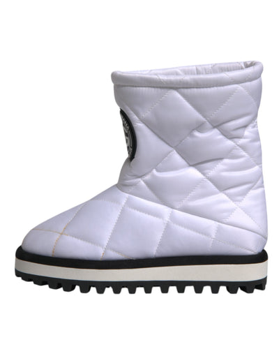 Bottes mi-mollet rembourrées en viscose blanche Dolce &amp; Gabbana