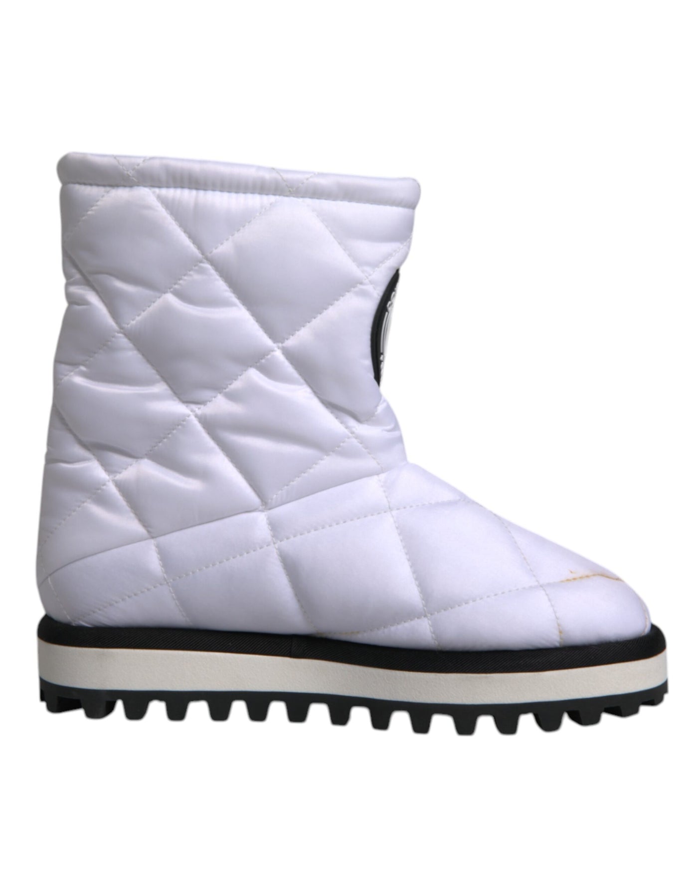 Bottes mi-mollet rembourrées en viscose blanche Dolce &amp; Gabbana