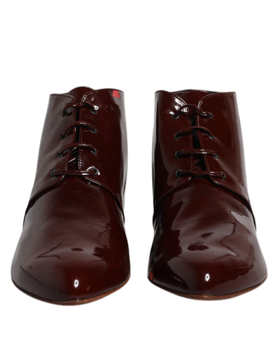Bottines à lacets en cuir marron Dolce &amp; Gabbana