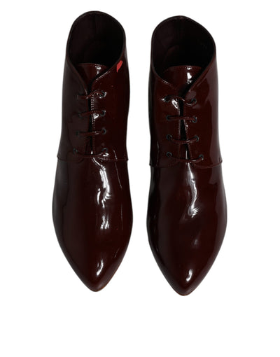 Bottines à lacets en cuir marron Dolce &amp; Gabbana