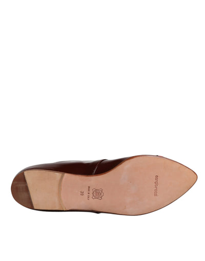 Bottines à lacets en cuir marron Dolce &amp; Gabbana