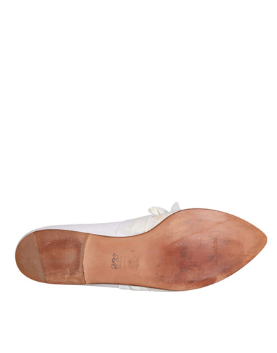 Dolce &amp; Gabbana witte ballerina's van lintstof
