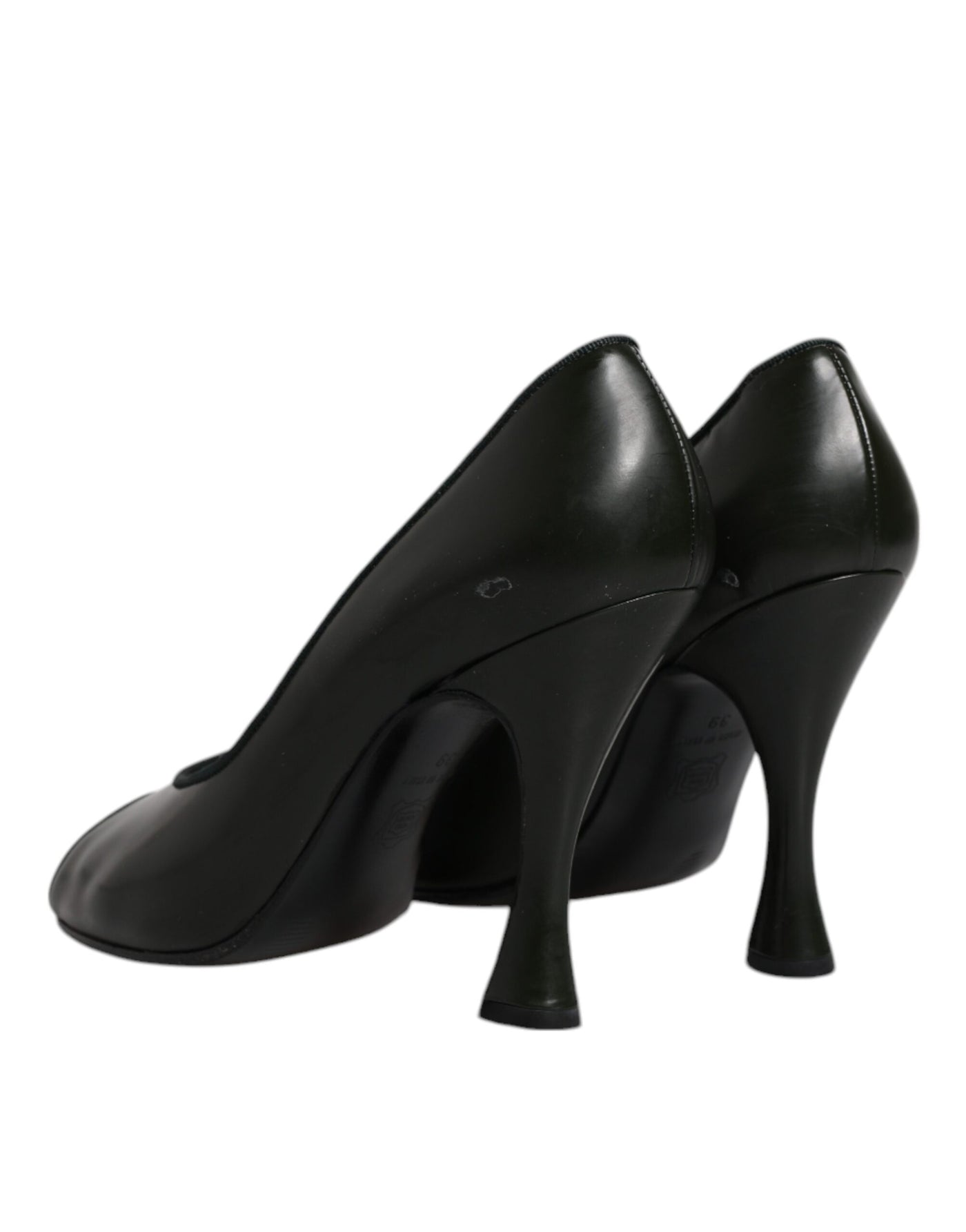 Dolce &amp; Gabbana Groene Leren Peep Toe Hakken Pumps Schoenen