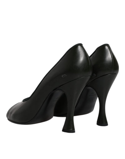 Dolce &amp; Gabbana Groene Leren Peep Toe Hakken Pumps Schoenen