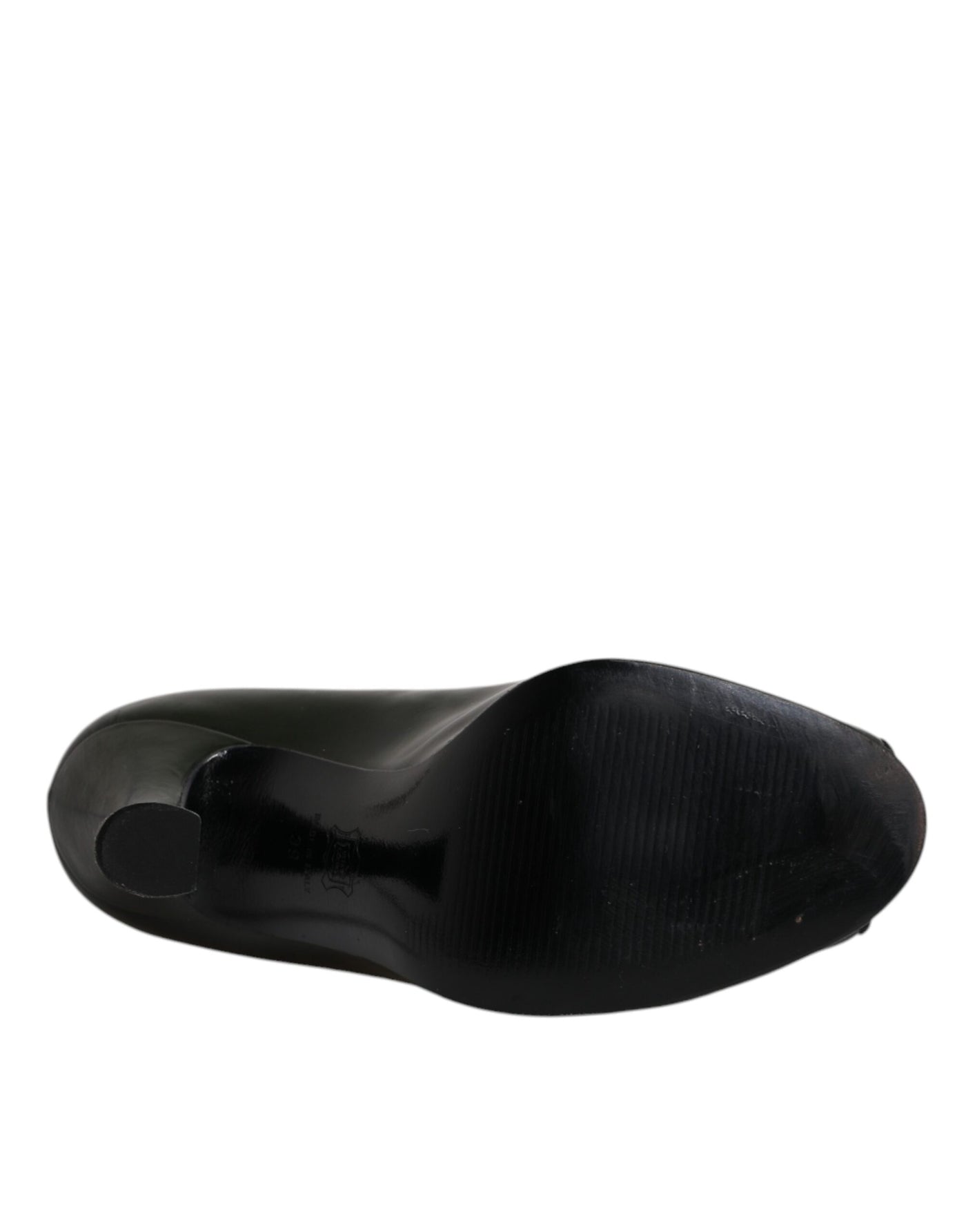 Dolce &amp; Gabbana Groene Leren Peep Toe Hakken Pumps Schoenen