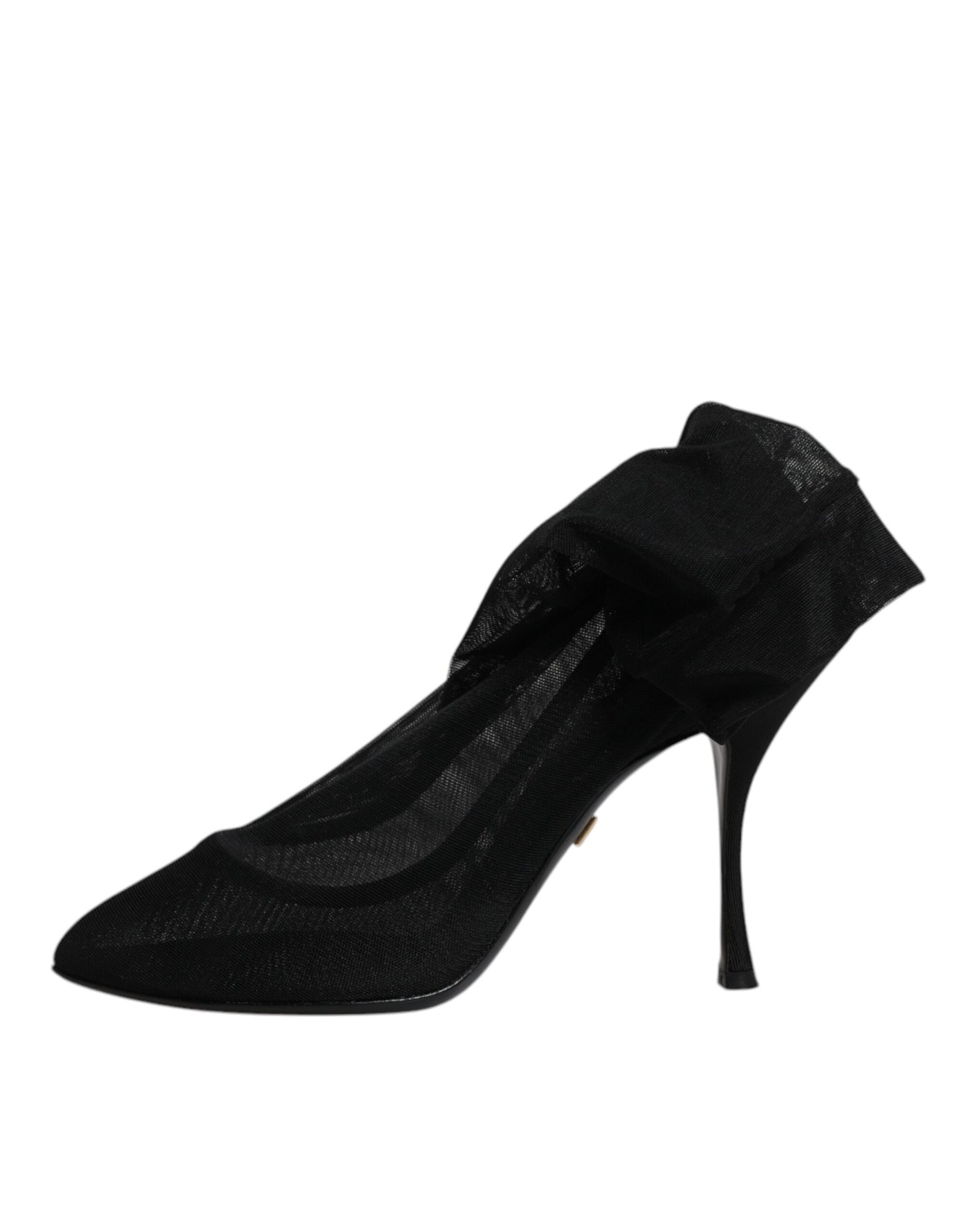 Chaussures à talons aiguilles en maille de soie noire Dolce &amp; Gabbana
