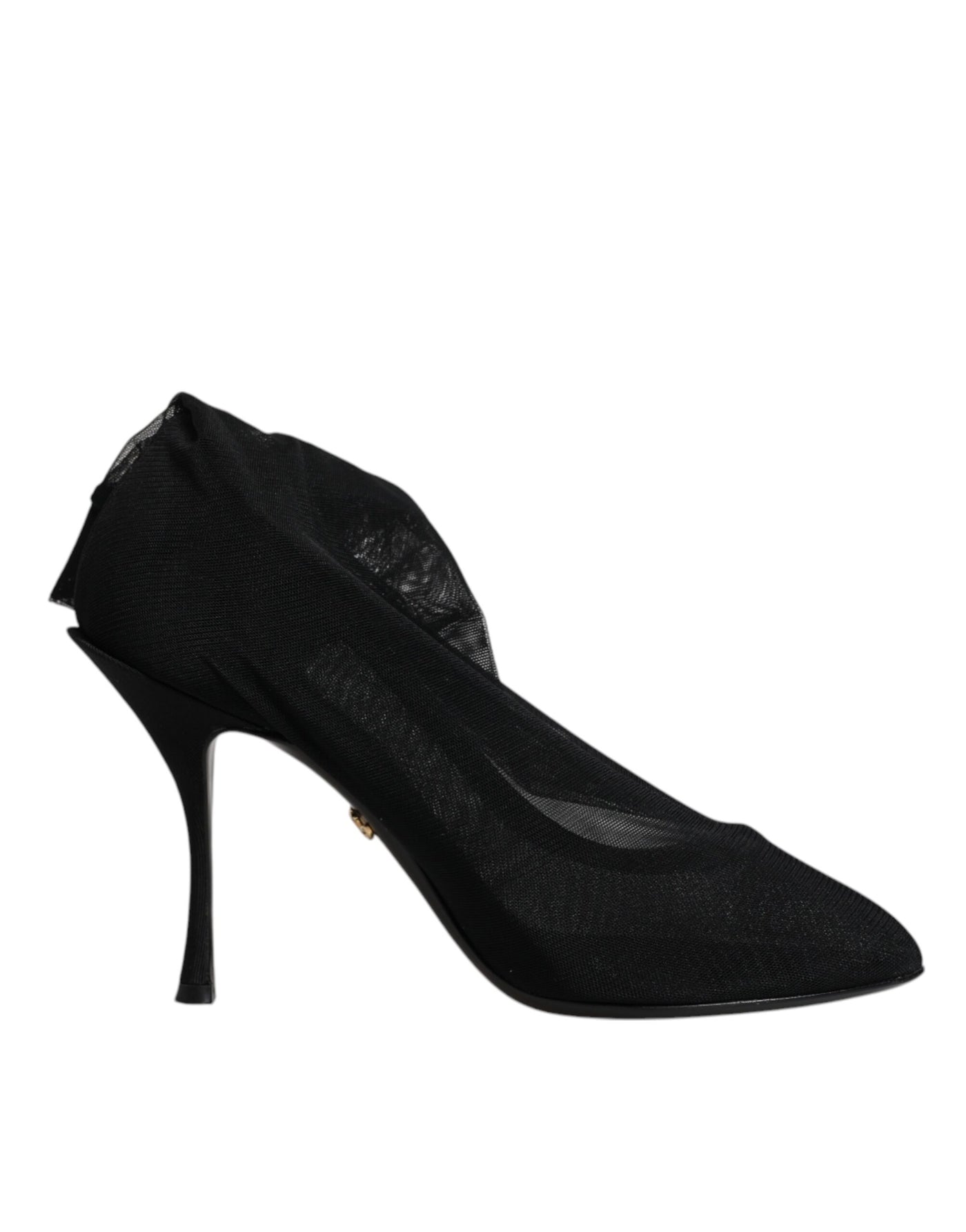 Chaussures à talons aiguilles en maille de soie noire Dolce &amp; Gabbana