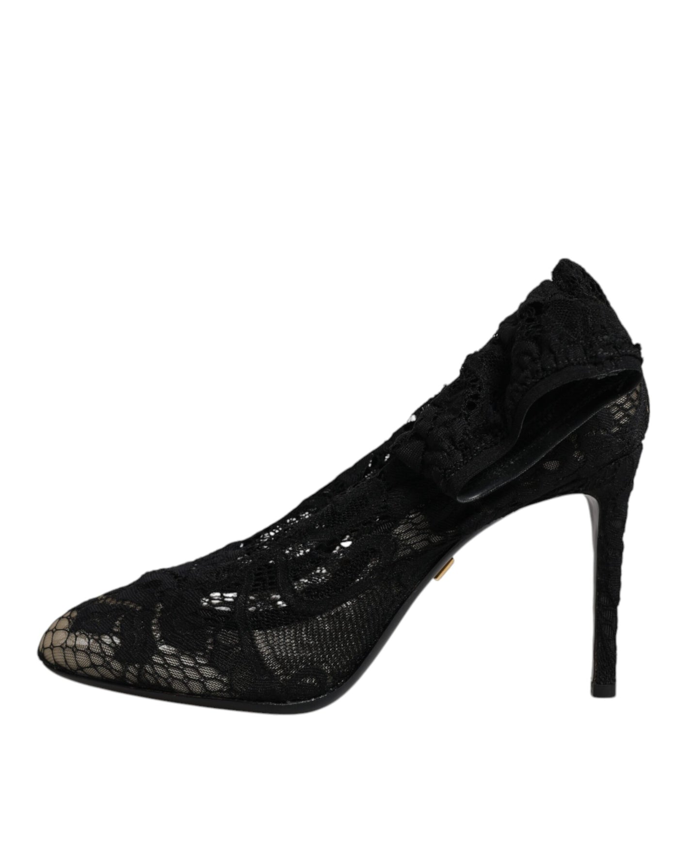 Bottes mi-mollet extensibles en dentelle noire Dolce &amp; Gabbana