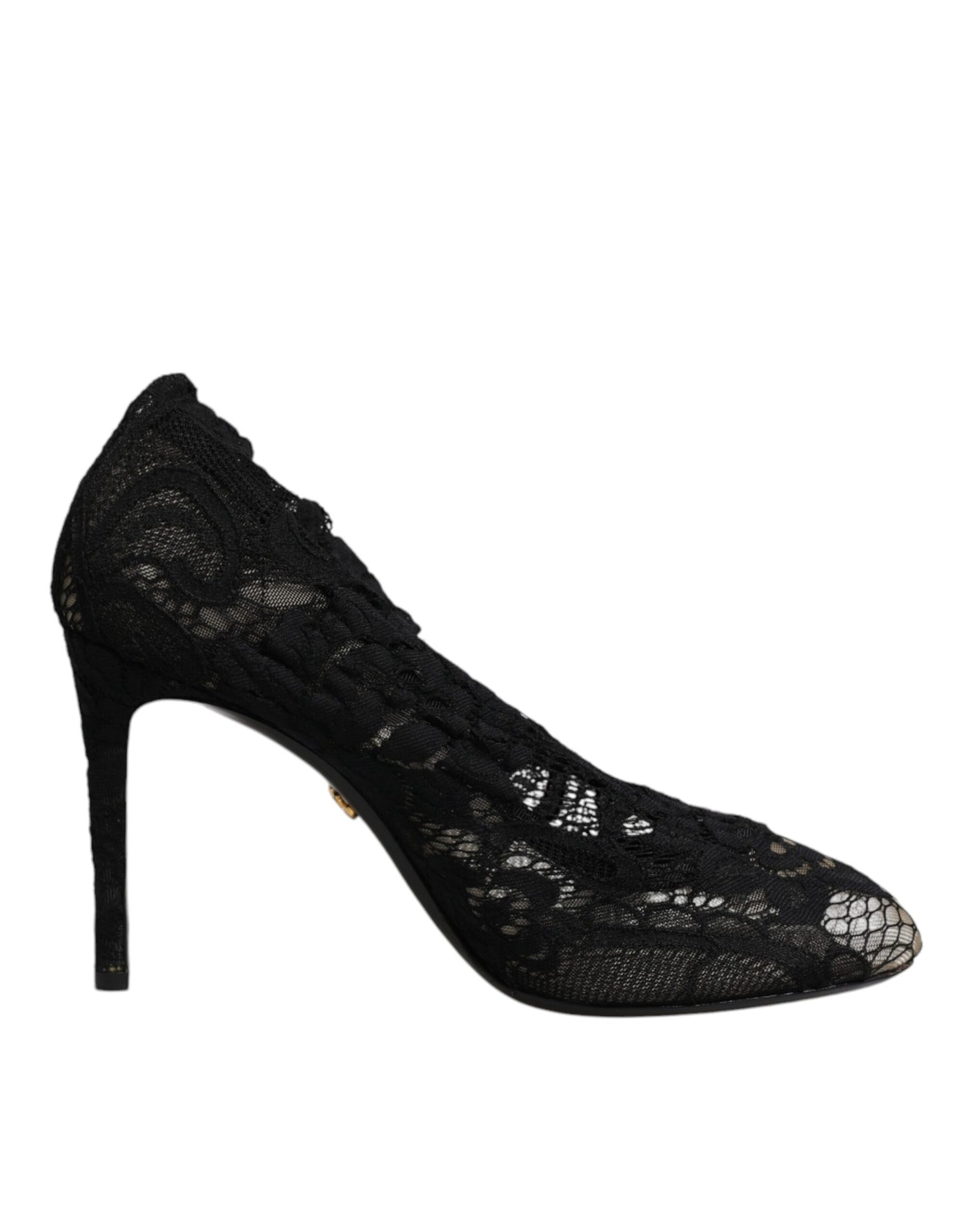 Bottes mi-mollet extensibles en dentelle noire Dolce &amp; Gabbana