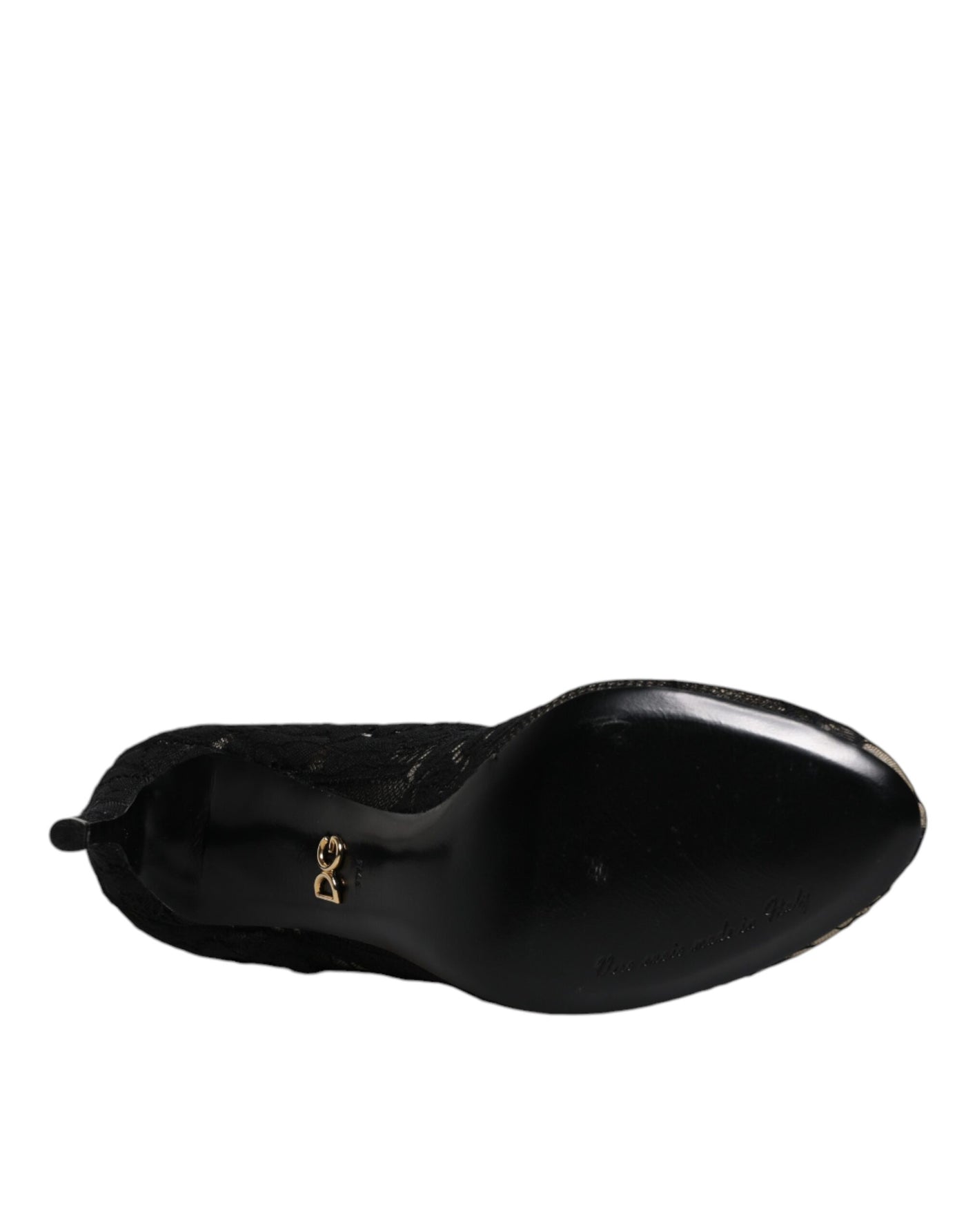 Bottes mi-mollet extensibles en dentelle noire Dolce &amp; Gabbana