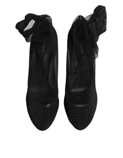 Bottes style chaussettes en maille de nylon noir Dolce &amp; Gabbana