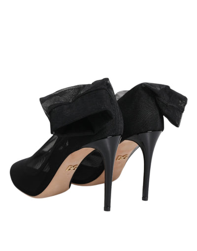 Bottes style chaussettes en maille de nylon noir Dolce &amp; Gabbana