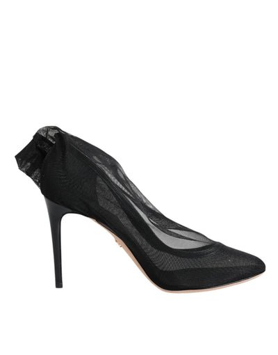 Bottes style chaussettes en maille de nylon noir Dolce &amp; Gabbana
