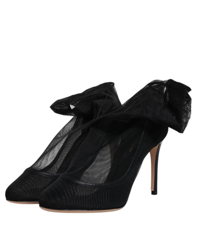 Bottes style chaussettes en maille de nylon noir Dolce &amp; Gabbana