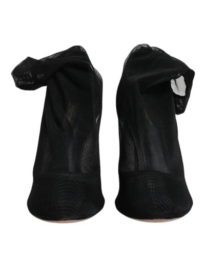 Bottes style chaussettes en maille de nylon noir Dolce &amp; Gabbana
