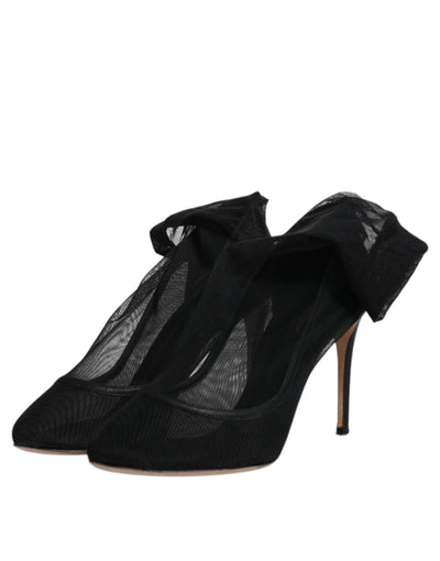 Bottes style chaussettes en maille de nylon noir Dolce &amp; Gabbana