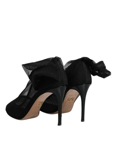 Bottes style chaussettes en maille de nylon noir Dolce &amp; Gabbana