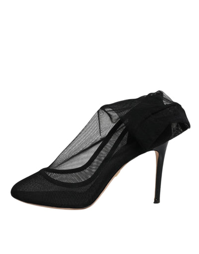 Bottes style chaussettes en maille de nylon noir Dolce &amp; Gabbana