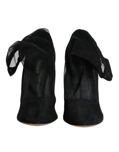 Bottes style chaussettes en maille de nylon noir Dolce &amp; Gabbana