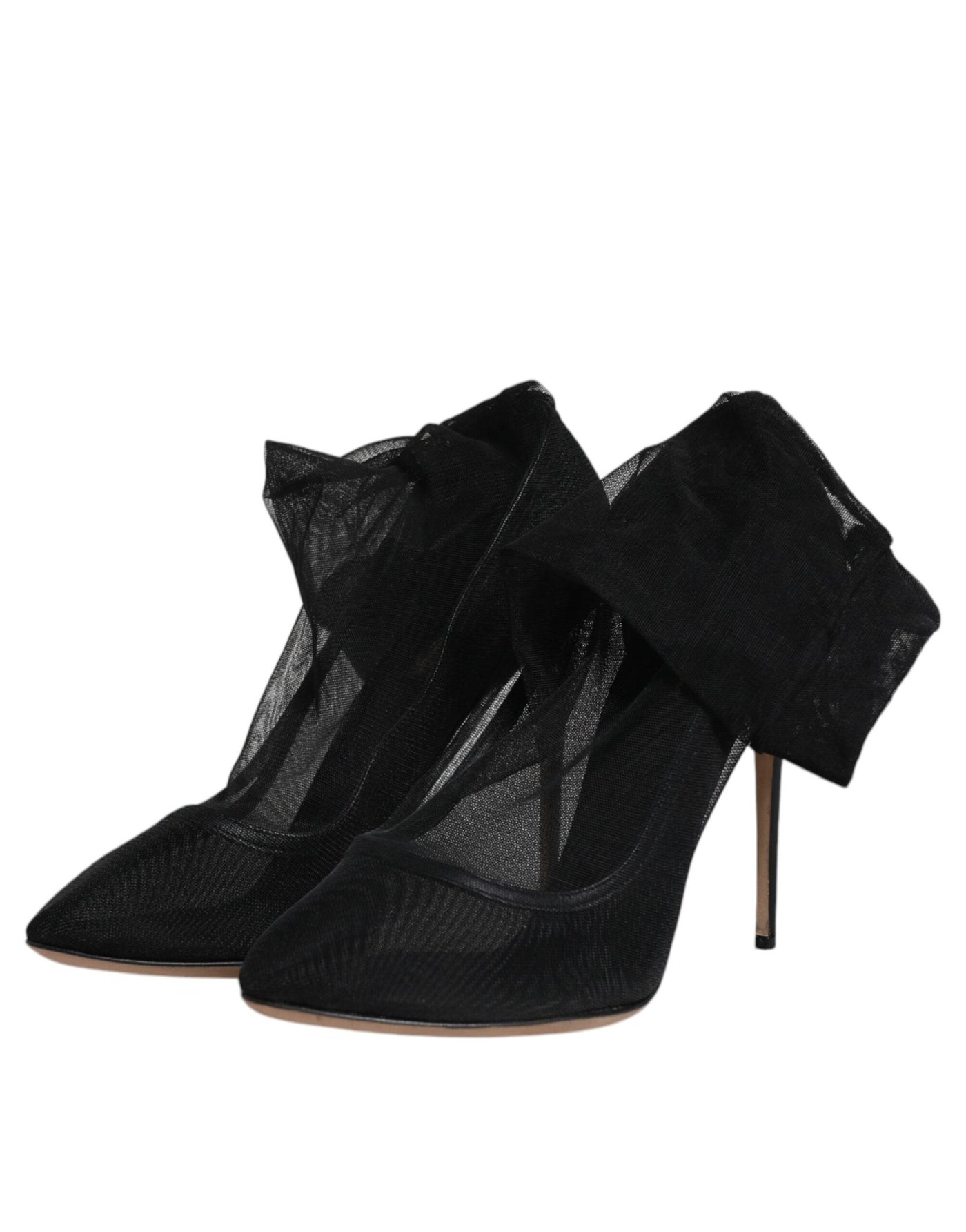 Bottes style chaussettes en maille de nylon noir Dolce &amp; Gabbana