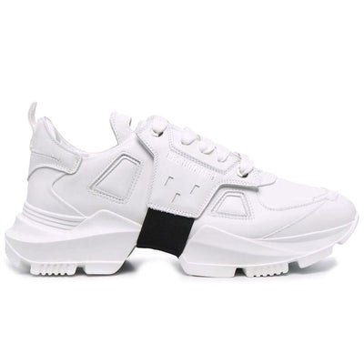Les Hommes witte kalfsleren heren sneaker