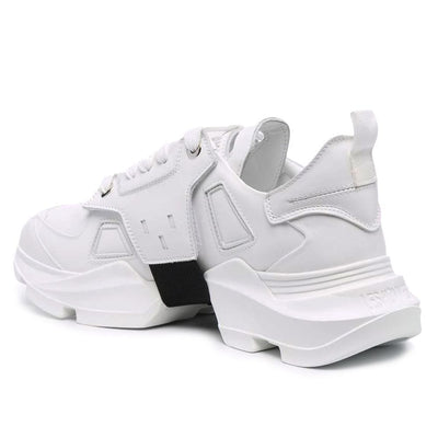 Les Hommes witte kalfsleren heren sneaker