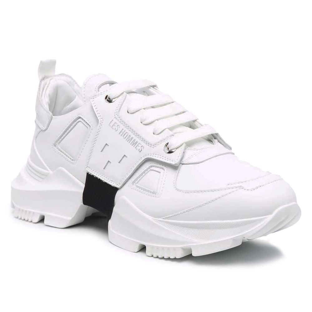 Les Hommes witte kalfsleren heren sneaker