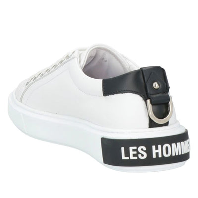 Les Hommes witte kalfsleren heren sneaker