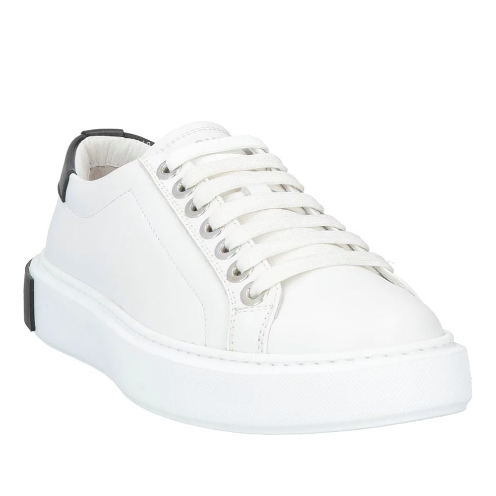 Les Hommes witte kalfsleren heren sneaker