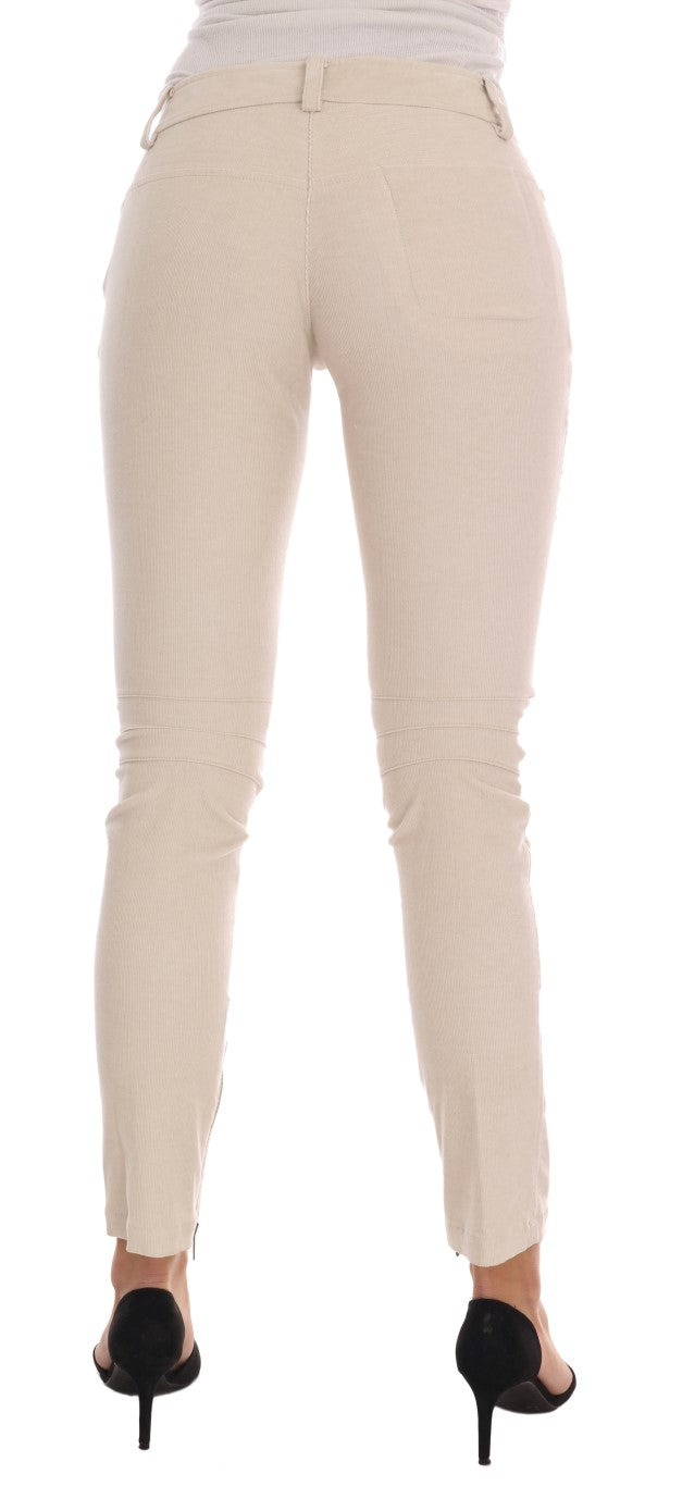 Ermanno Scervino Beige Slim Jeans Corduroy Skinny Broek