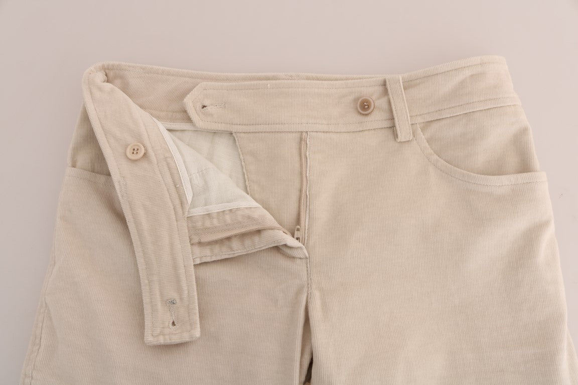 Ermanno Scervino Beige Slim Jeans Corduroy Skinny Broek
