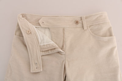 Ermanno Scervino Beige Slim Jeans Corduroy Skinny Broek