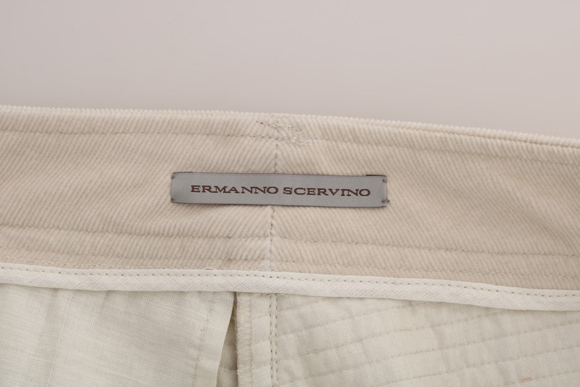 Ermanno Scervino Beige Slim Jeans Corduroy Skinny Broek