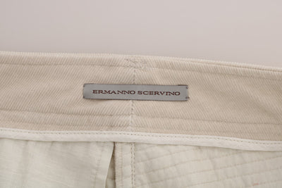 Ermanno Scervino Beige Slim Jeans Corduroy Skinny Broek